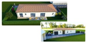 Vues 3D de construction de villa de plain pied à Bazus avec VIP Création