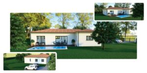 Projet de construction de maison à St Jean de l'Herm, vue architecte en 3D