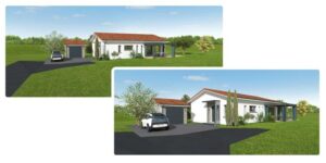 Projet de construction de maison à Paulhac, vue architecte en 3D